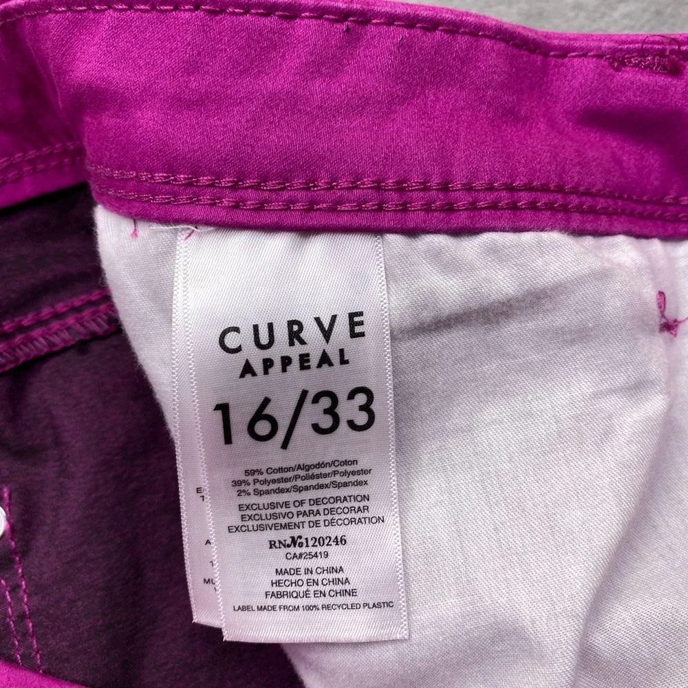 Curve Appeal Magenta Pink Minimalist Jeggings Jeans Women's Size‎ 16/33 Fits 34